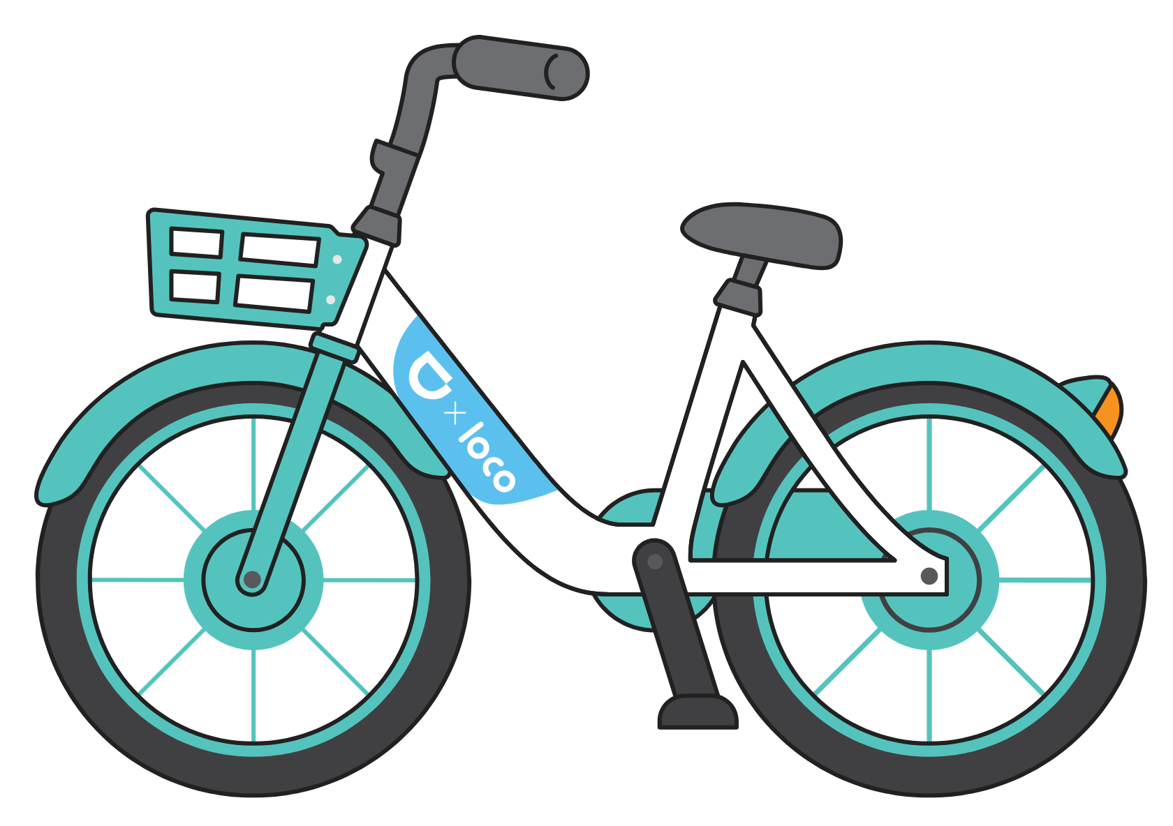 LocoBike teal shared bike illustration